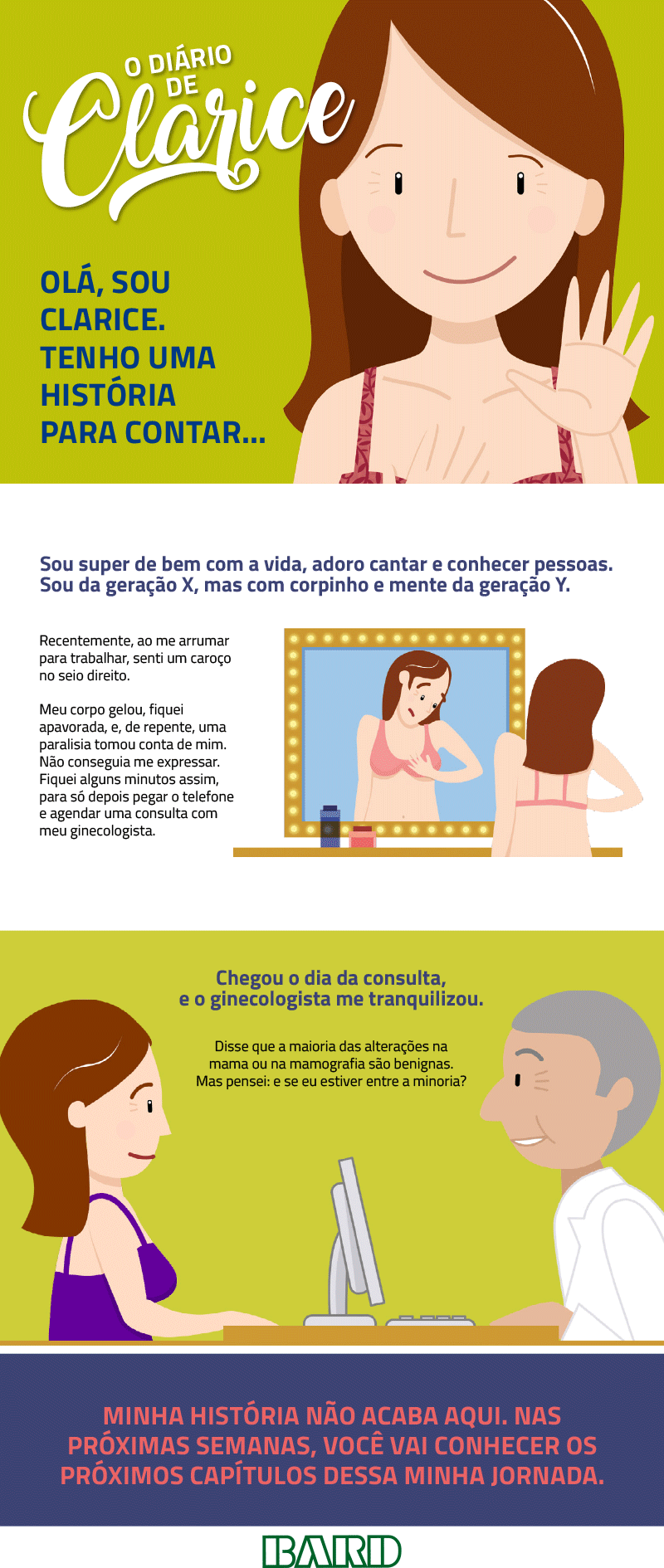 Clarice, personagem para campanha BD Brasil sobre câncer de mama (via GPeS)