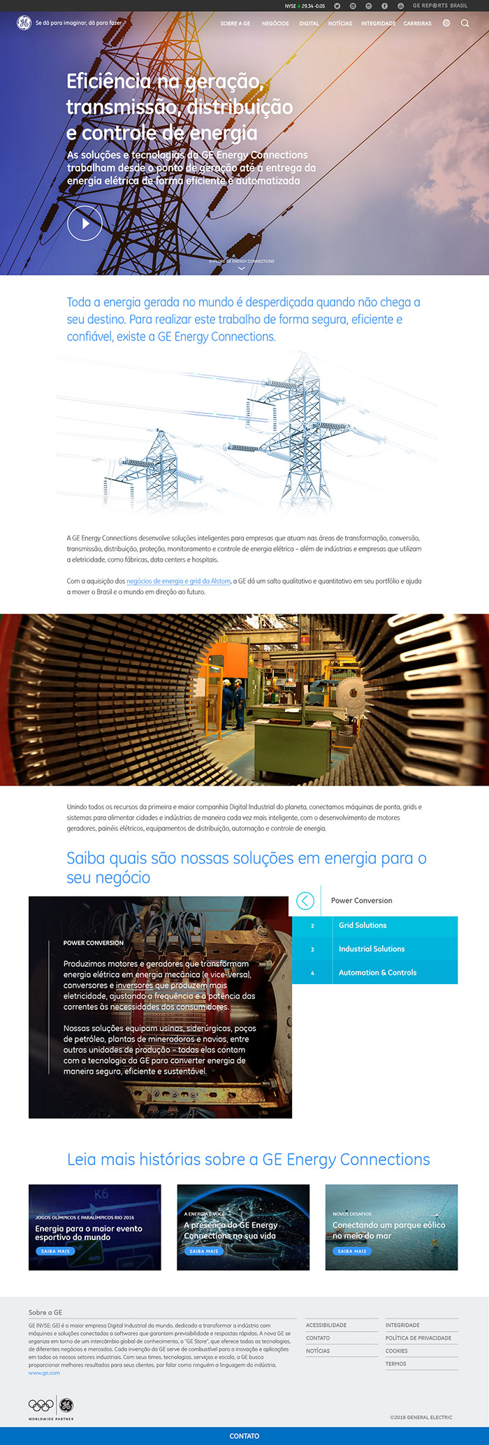 GE - General Electric - Layouts do site BR e Latam - 2016 - Via Edelman