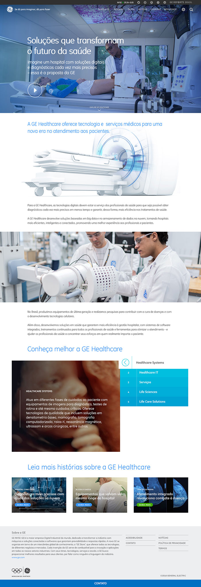 GE - General Electric - Layouts do site BR e Latam - 2016 - Via Edelman