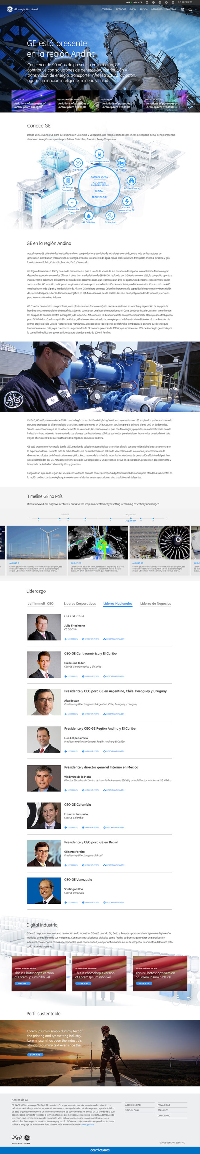 GE - General Electric - Layouts do site BR e Latam - 2016 - Via Edelman
