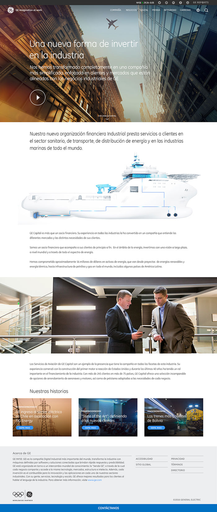 GE - General Electric - Layouts do site BR e Latam - 2016 - Via Edelman