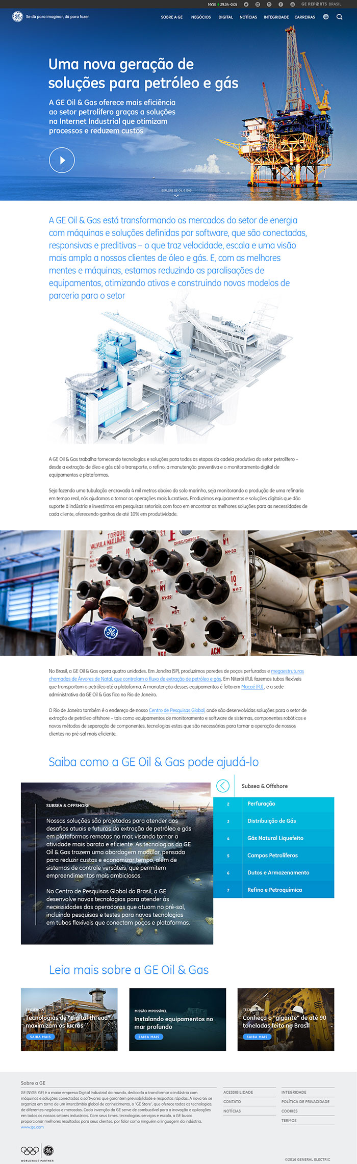 GE - General Electric - Layouts do site BR e Latam - 2016 - Via Edelman