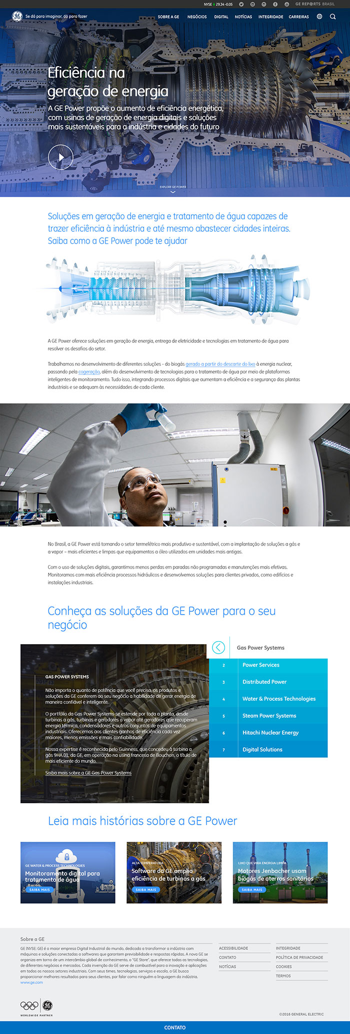 GE - General Electric - Layouts do site BR e Latam - 2016 - Via Edelman